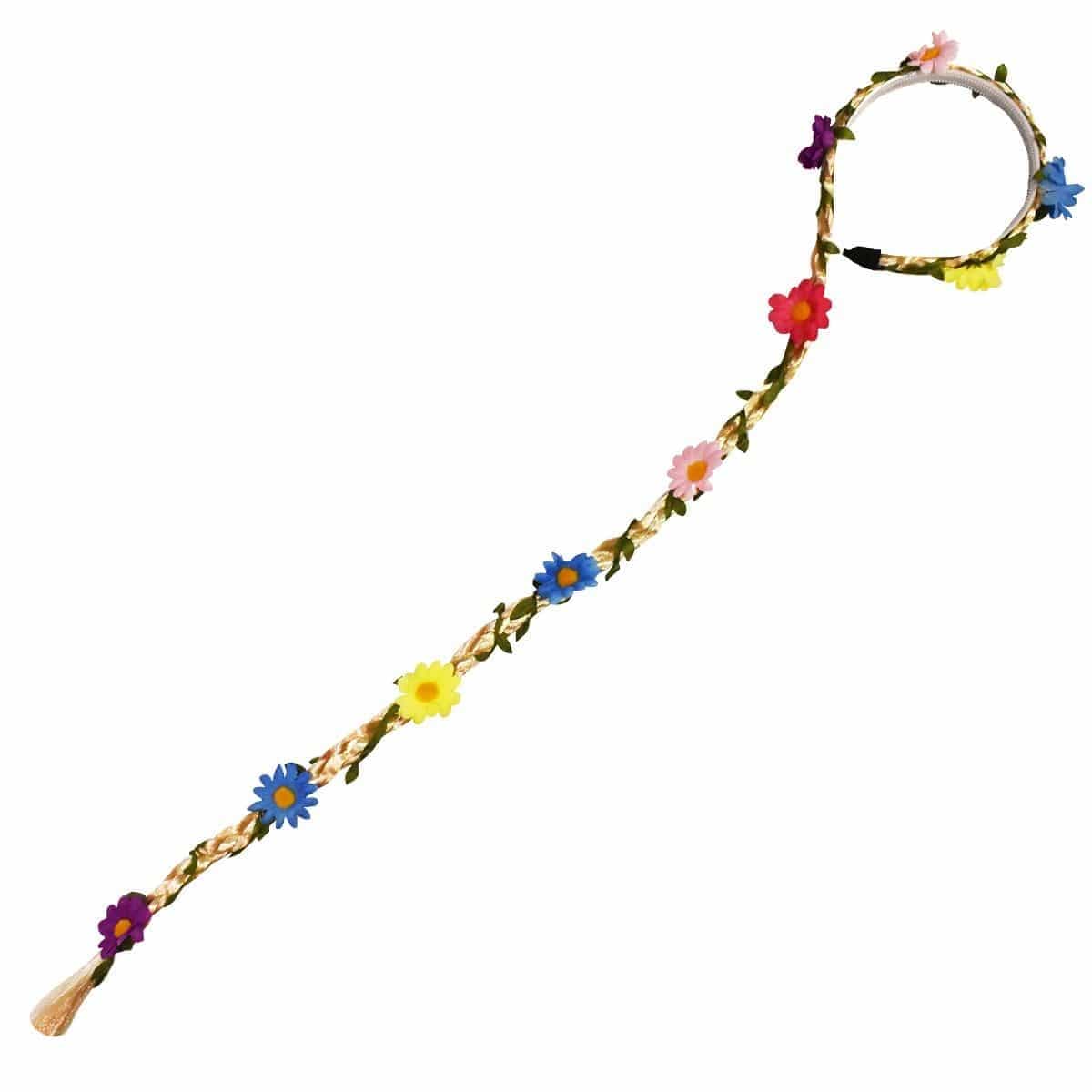 Buy Costume Accessories Blond braided headband with flowers sold at Party Expert
