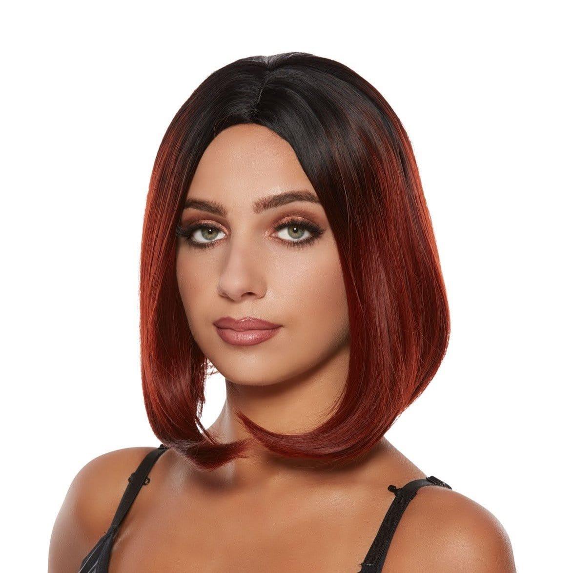 Buy Costume Accessories Burgundy Jacky Mid-length Ombre Wig for Women sold at Party Expert