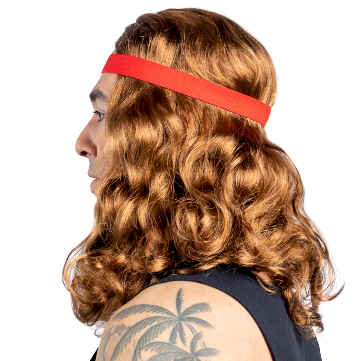 ANXIN WIG FACTORY Costume Accessories Cool Dude with Headband Wig for Adults 810077656655