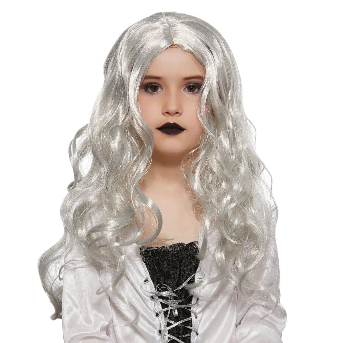 Buy Costume Accessories Dark grey Spooky wig for girls sold at Party Expert