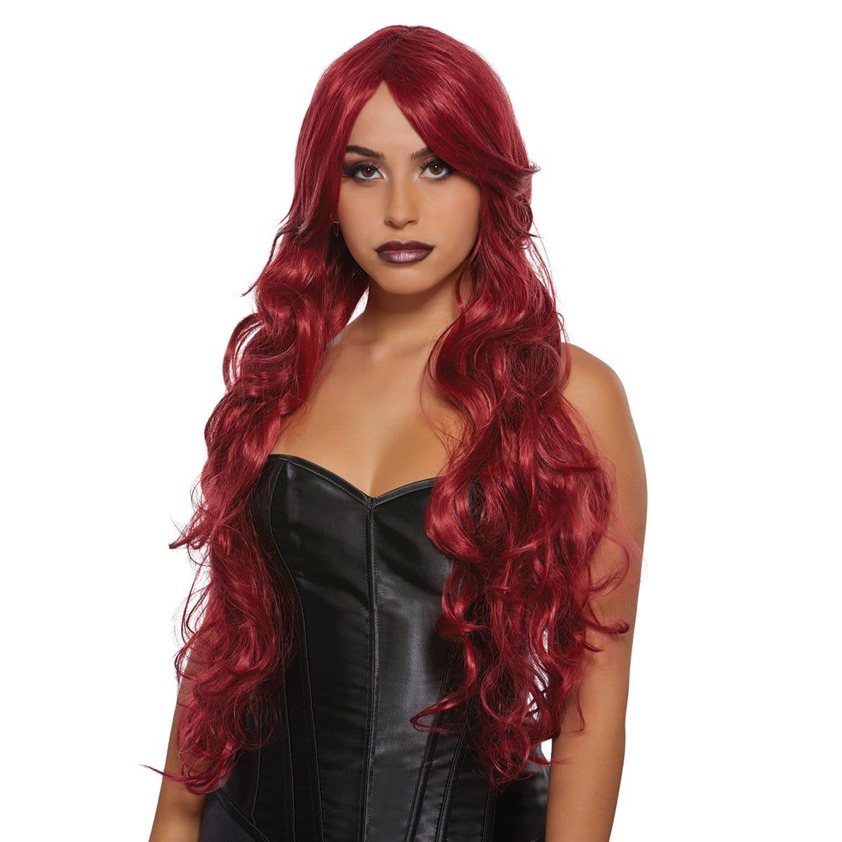 Buy Costume Accessories Flirty burgundy Diva wig for women sold at Party Expert