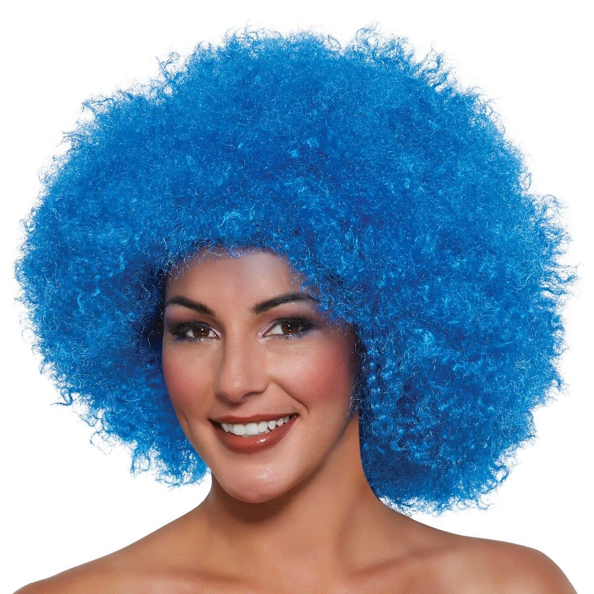 Buy Costume Accessories Neon blue Super Freak wig for adults sold at Party Expert
