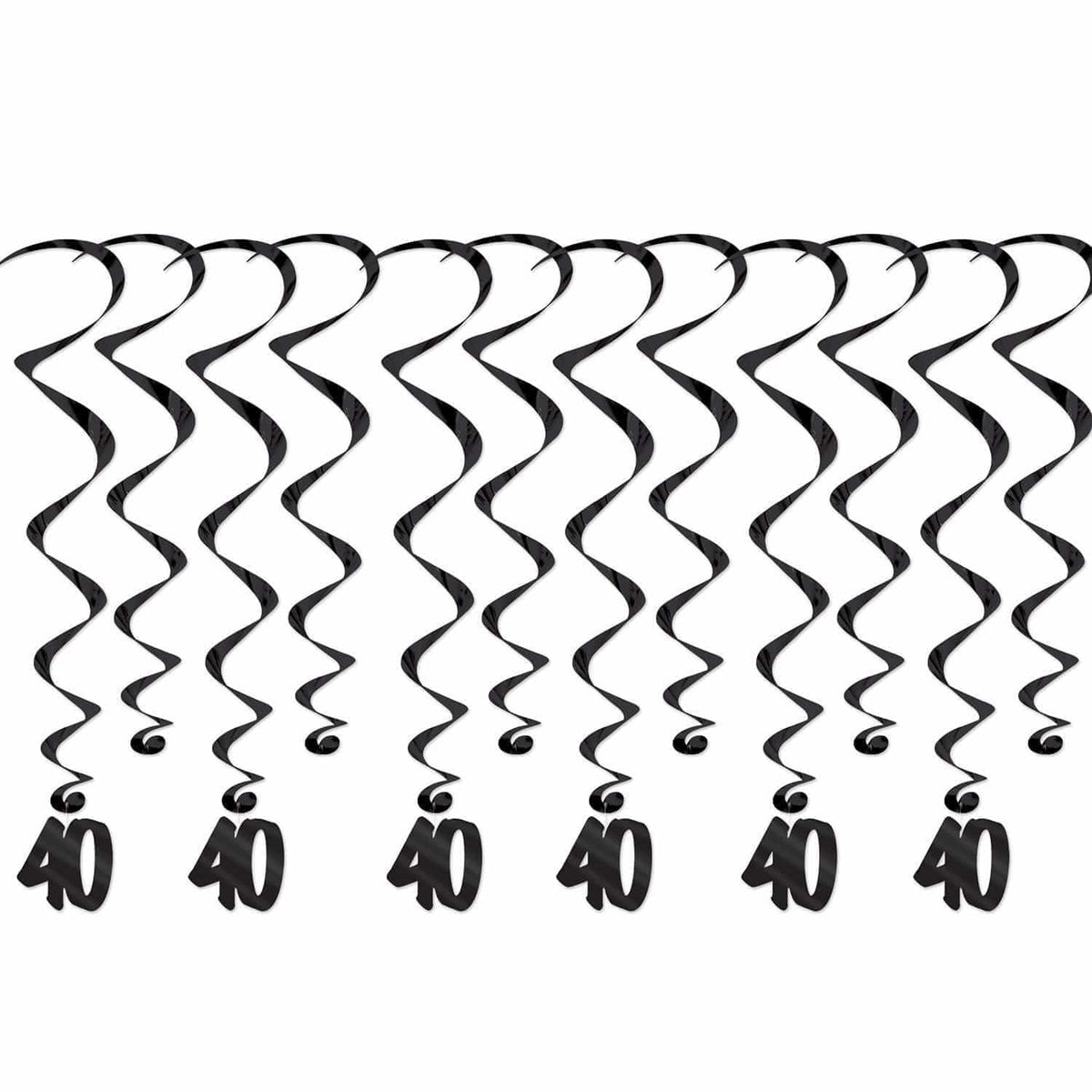 Buy Age Specific Birthday Hanging Swirl Decorations - 40th Birthday 6/pkg. sold at Party Expert