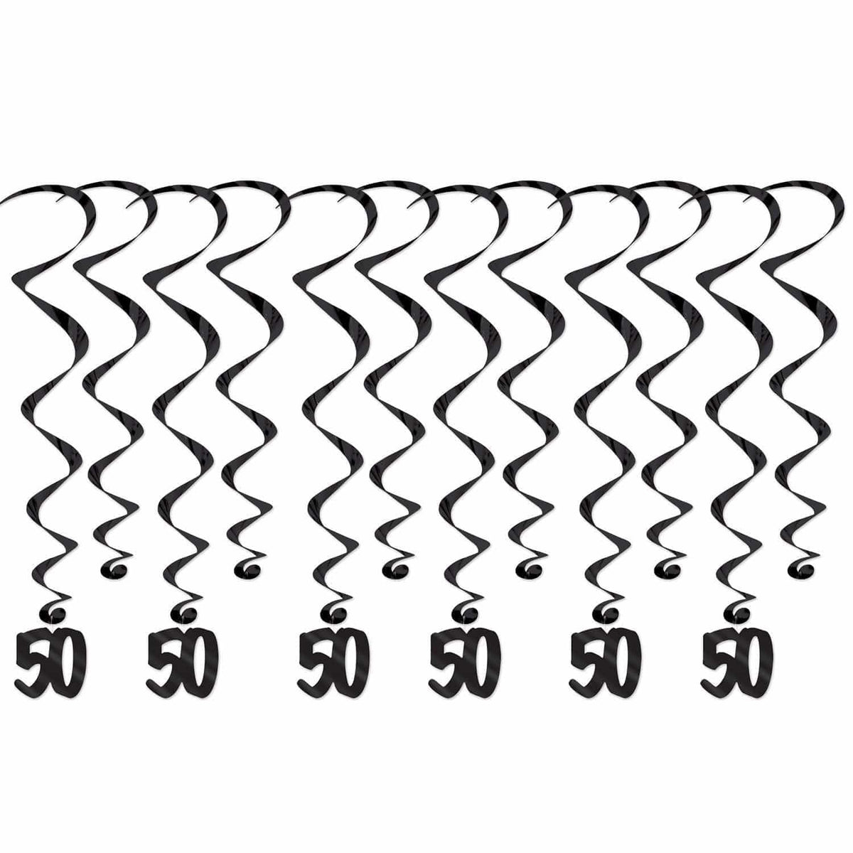 Buy Age Specific Birthday Hanging Swirl Decorations - 50th Birthday 6/pkg. sold at Party Expert