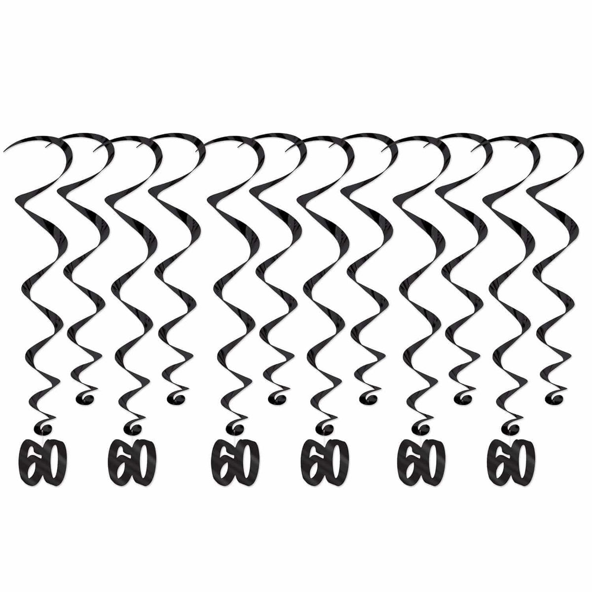 Buy Age Specific Birthday Hanging Swirl Decorations - 60th Birthday 6/pkg. sold at Party Expert