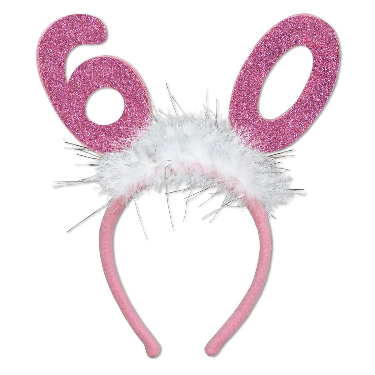 Buy Age Specific Birthday Head Boppers Pink - 60th Birthday sold at Party Expert