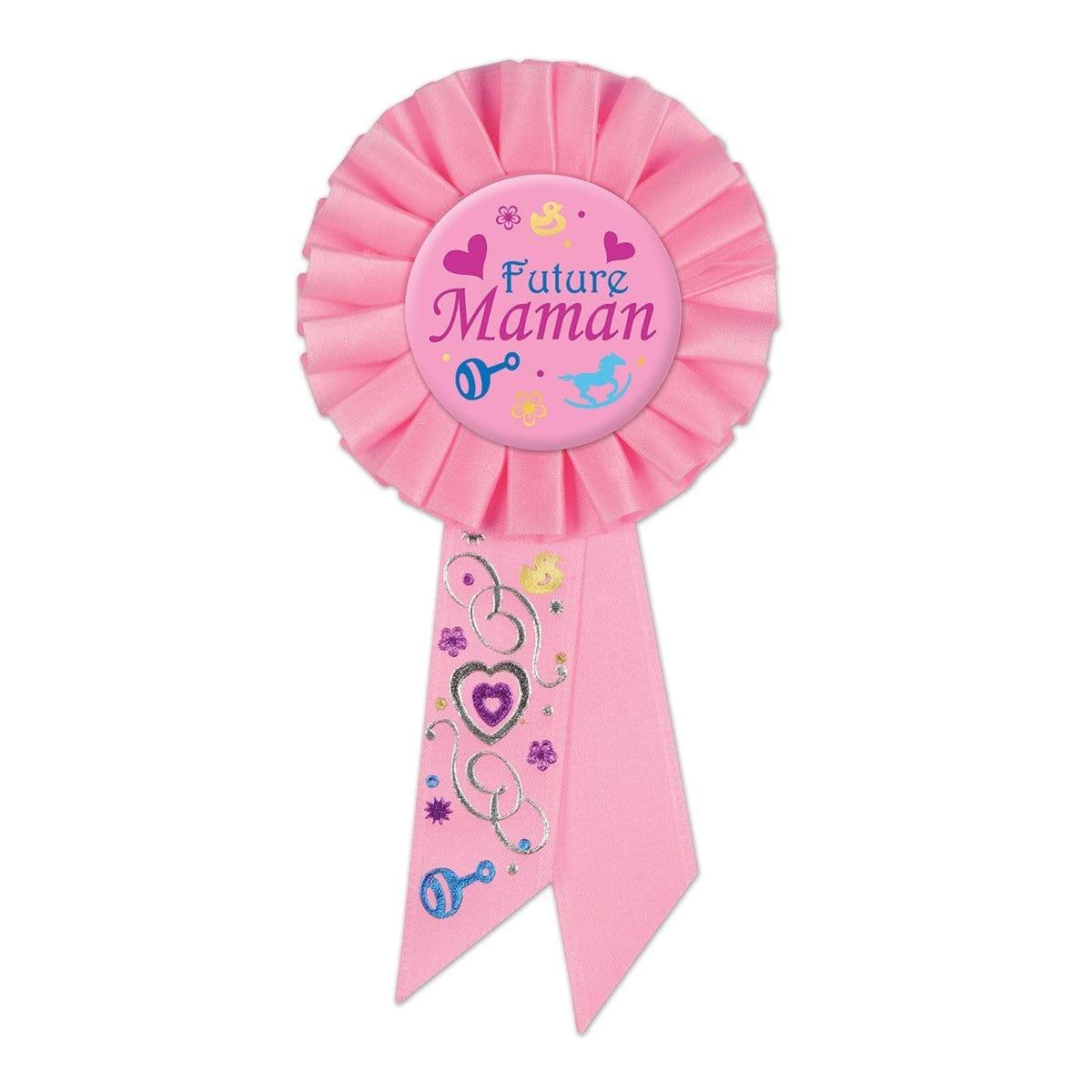 Baby Shower Pink Future Maman Award Ribbon – Party Expert