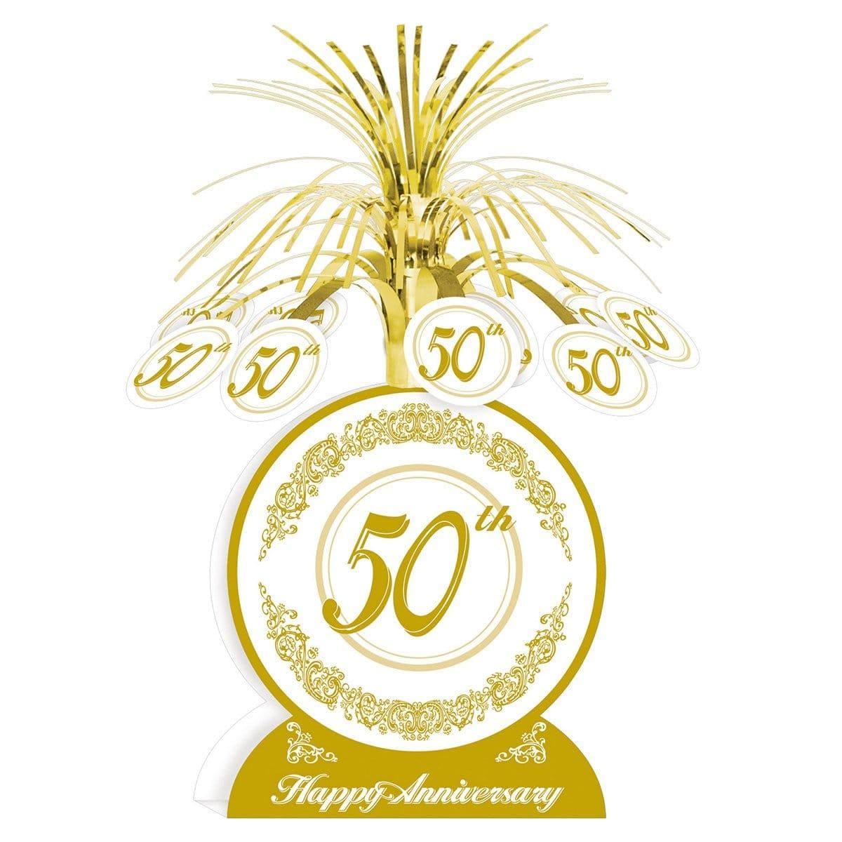 Buy Balloons 50th Anniversary Centerpiece, 13 Inches sold at Party Expert