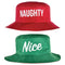 BEISTLE COMPANY Christmas Reversible Bucket Hat Naughty and Nice, Red and Green