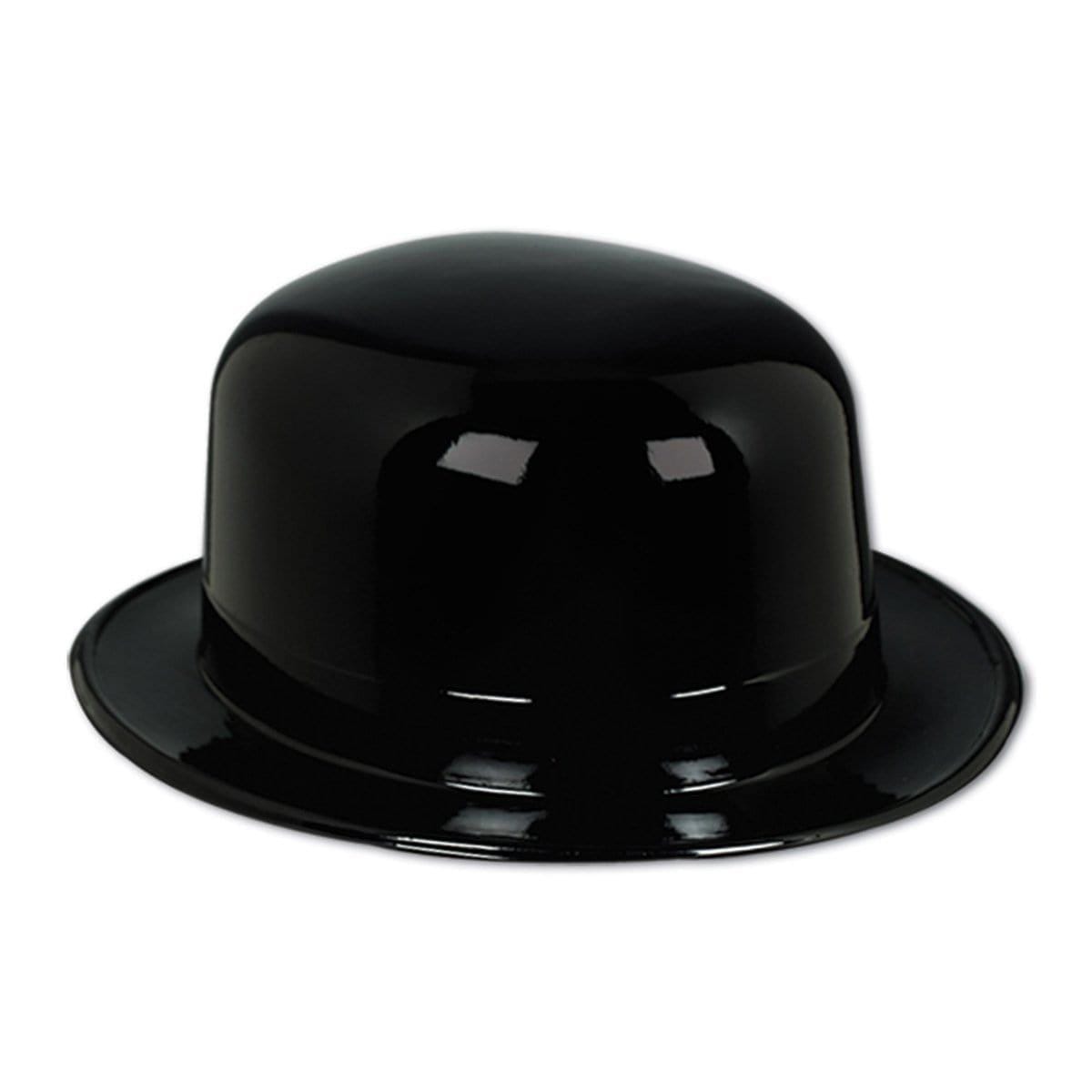 Buy Costume Accessories Black plastic derby hat for adults sold at Party Expert