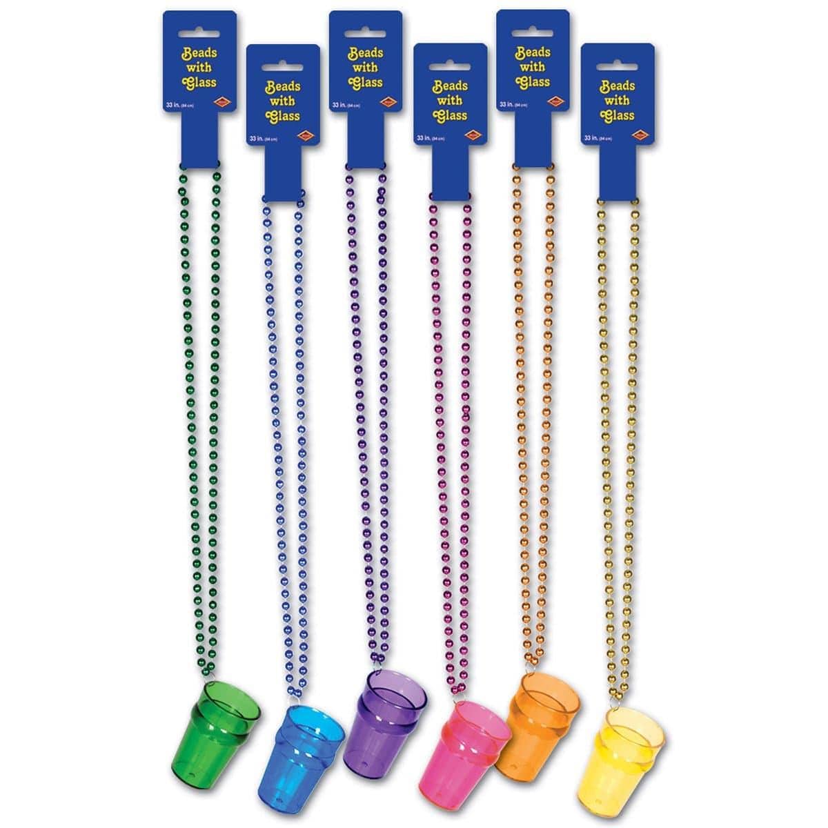 Buy General Birthday Beaded Necklace with Gloss Shot sold at Party Expert