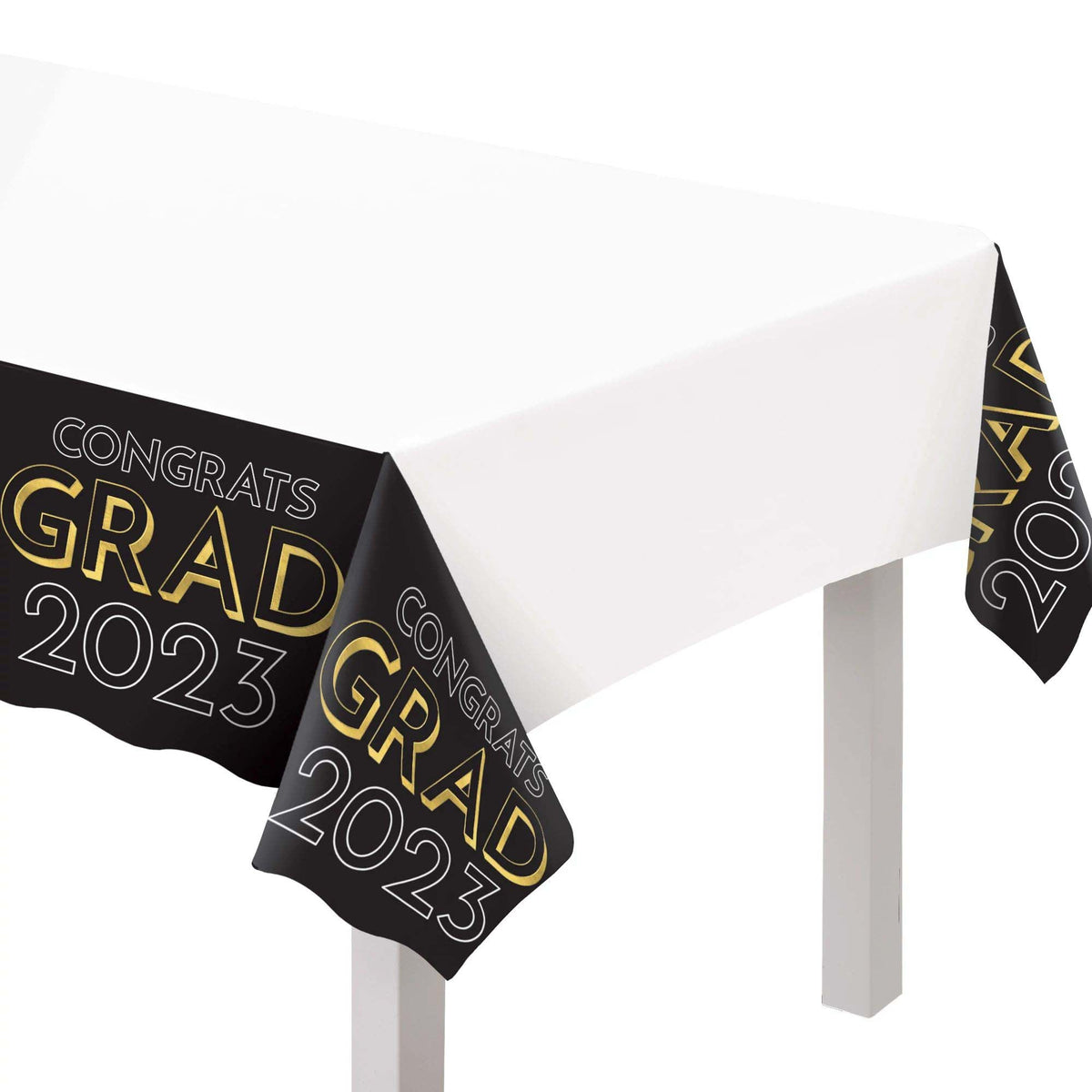BEISTLE COMPANY Graduation 2023 Congrats Grad Table Cover, 54 x 108 Inches, 1 Count