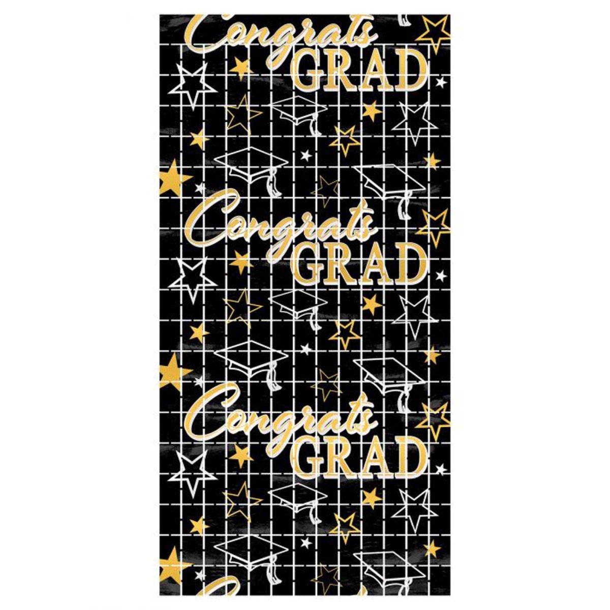 BEISTLE COMPANY Graduation Graduation Metallic Square Curtain, 38 x 78 Inches, 1 Count