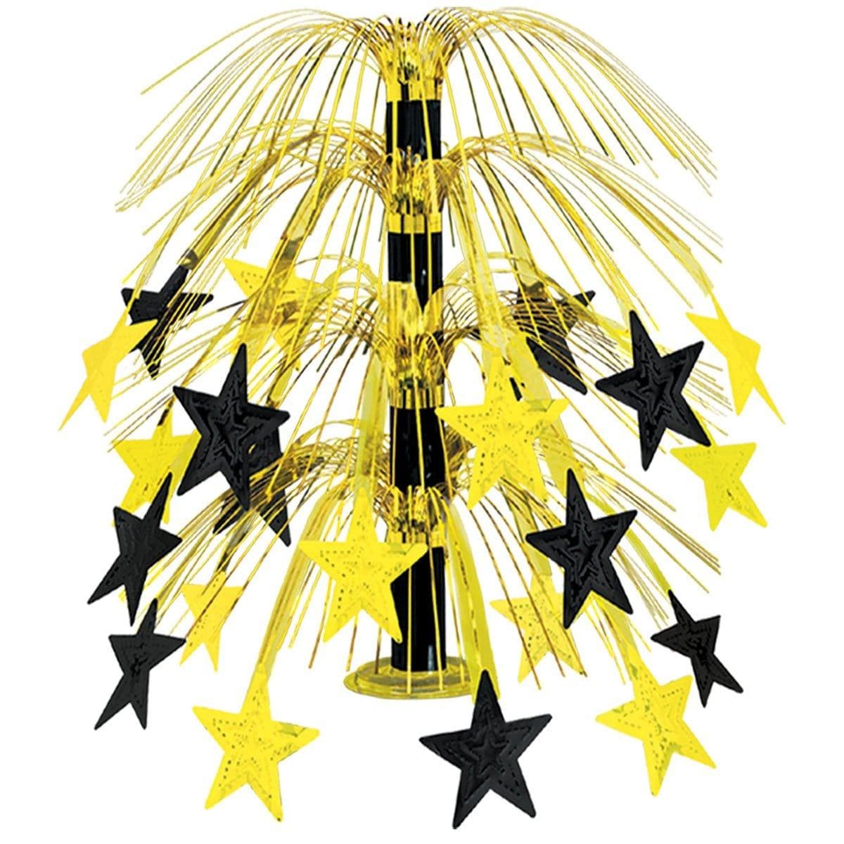 Buy Theme Party Black & Gold Star Cascade Centerpiece, 18 Inches sold at Party Expert