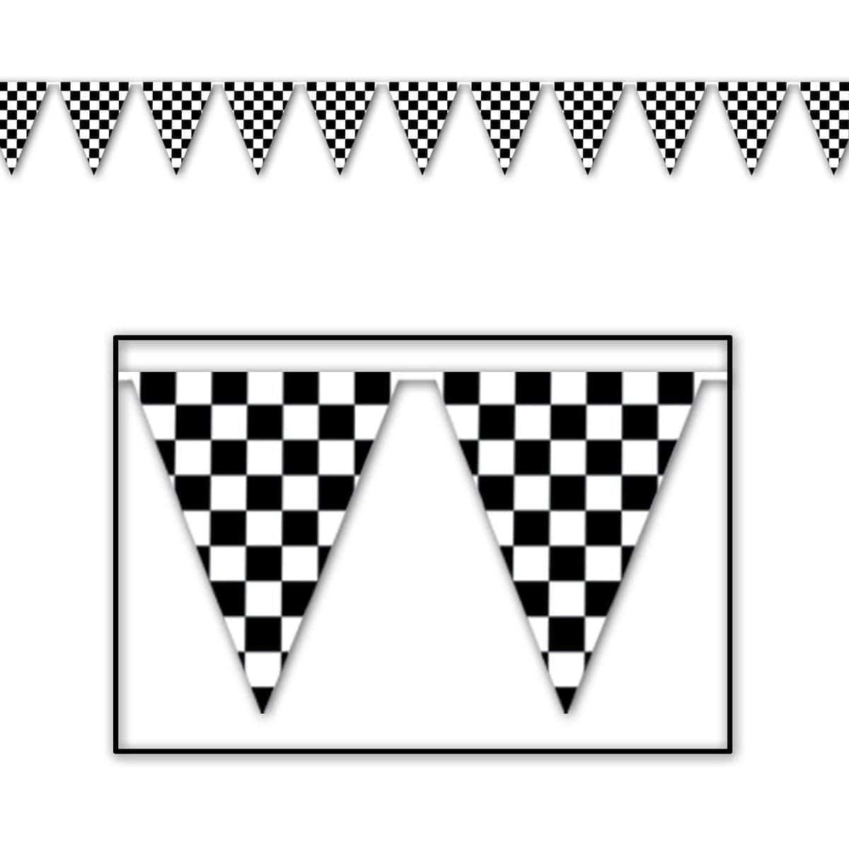 Buy Theme Party Checkered Outdoor Pennant Banner sold at Party Expert
