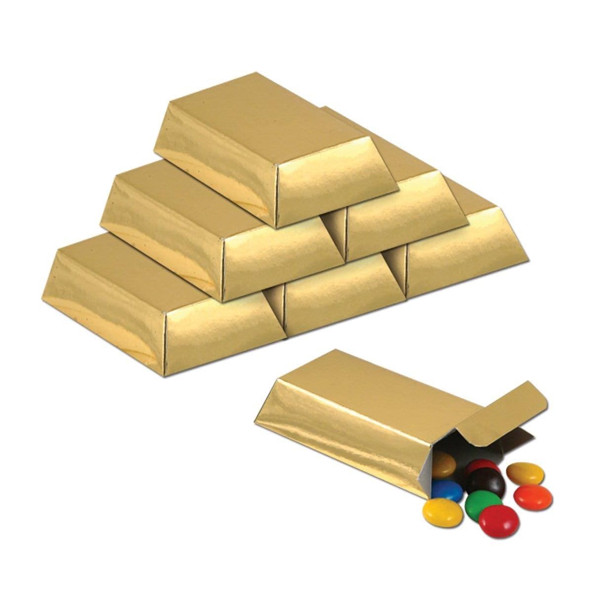 Buy Theme Party Gold Bar Favor Boxes, 12 per Package sold at Party Expert