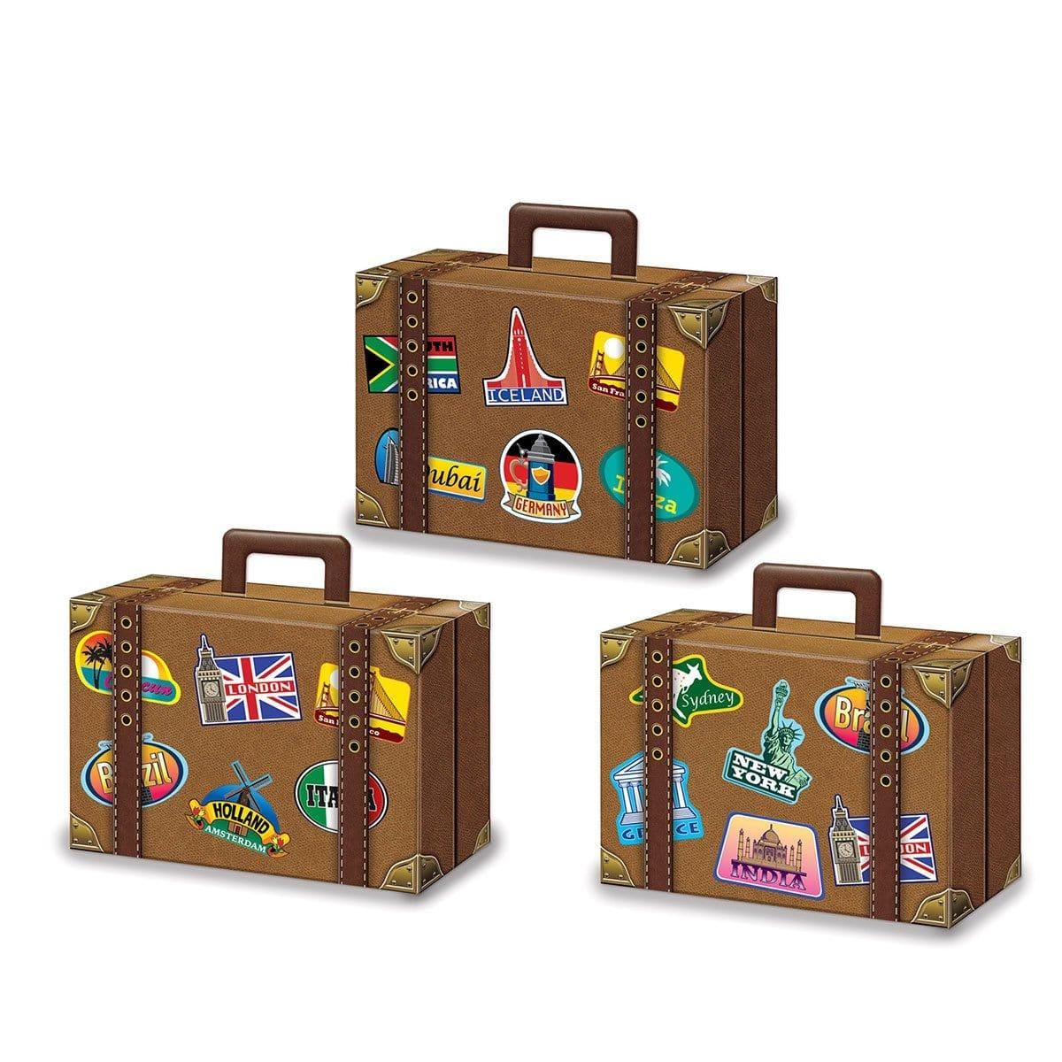 Buy Theme Party Luggage Favor Boxes, 3 per Package sold at Party Expert