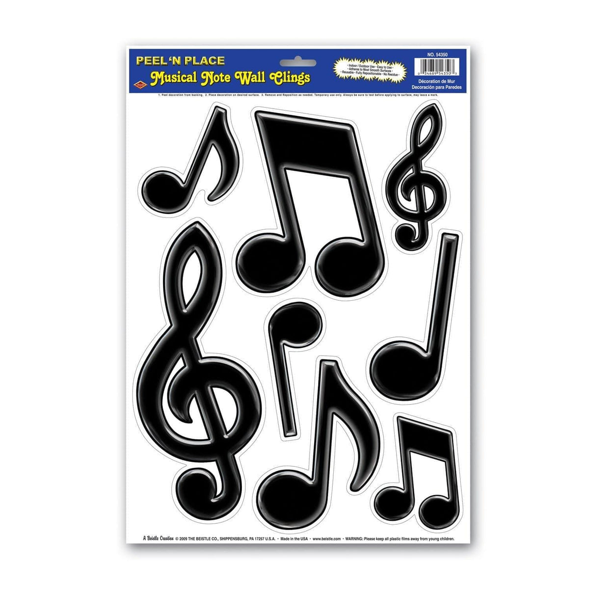 Buy Theme Party Peel N' Place Musical Notes sold at Party Expert
