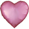 BOOMBA INTERNATIONAL TRADING CO,. LTD Balloons Satin Luxe Pink Petal Heart Shaped Foil Balloon, 18 Inches, 1 Count 810077658499