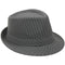 Buy Costume Accessories Grey & white striped fedora hat for adults sold at Party Expert