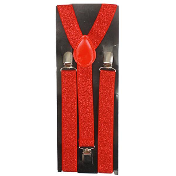 Buy Costume Accessories Red glitter suspenders for adults sold at Party Expert