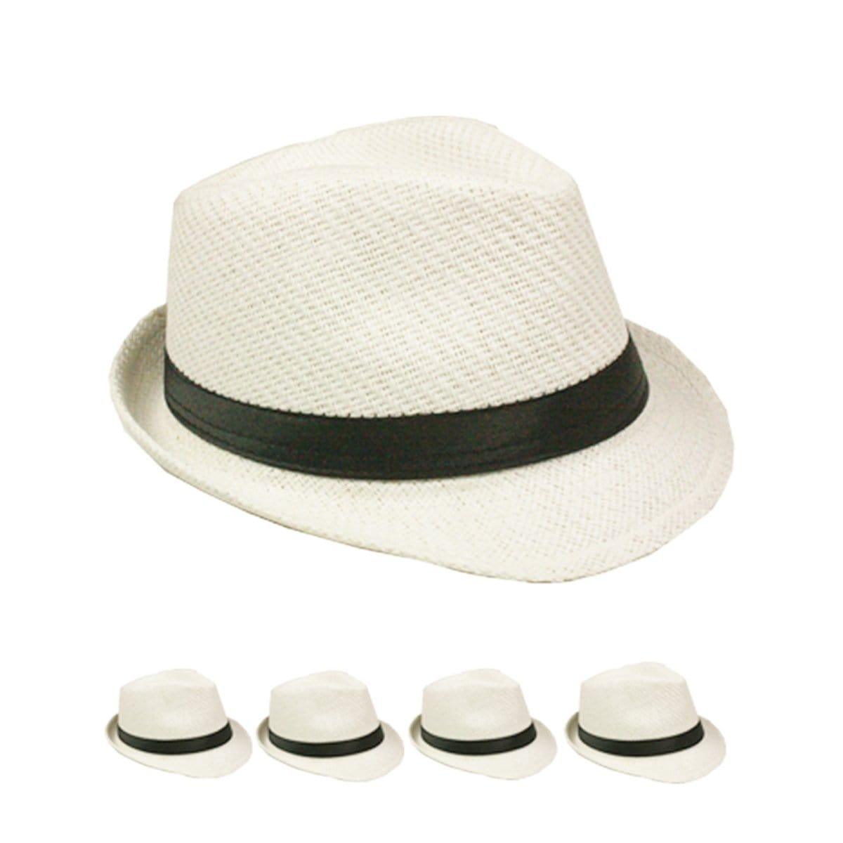 Buy Costume Accessories White fedora hat for adults sold at Party Expert