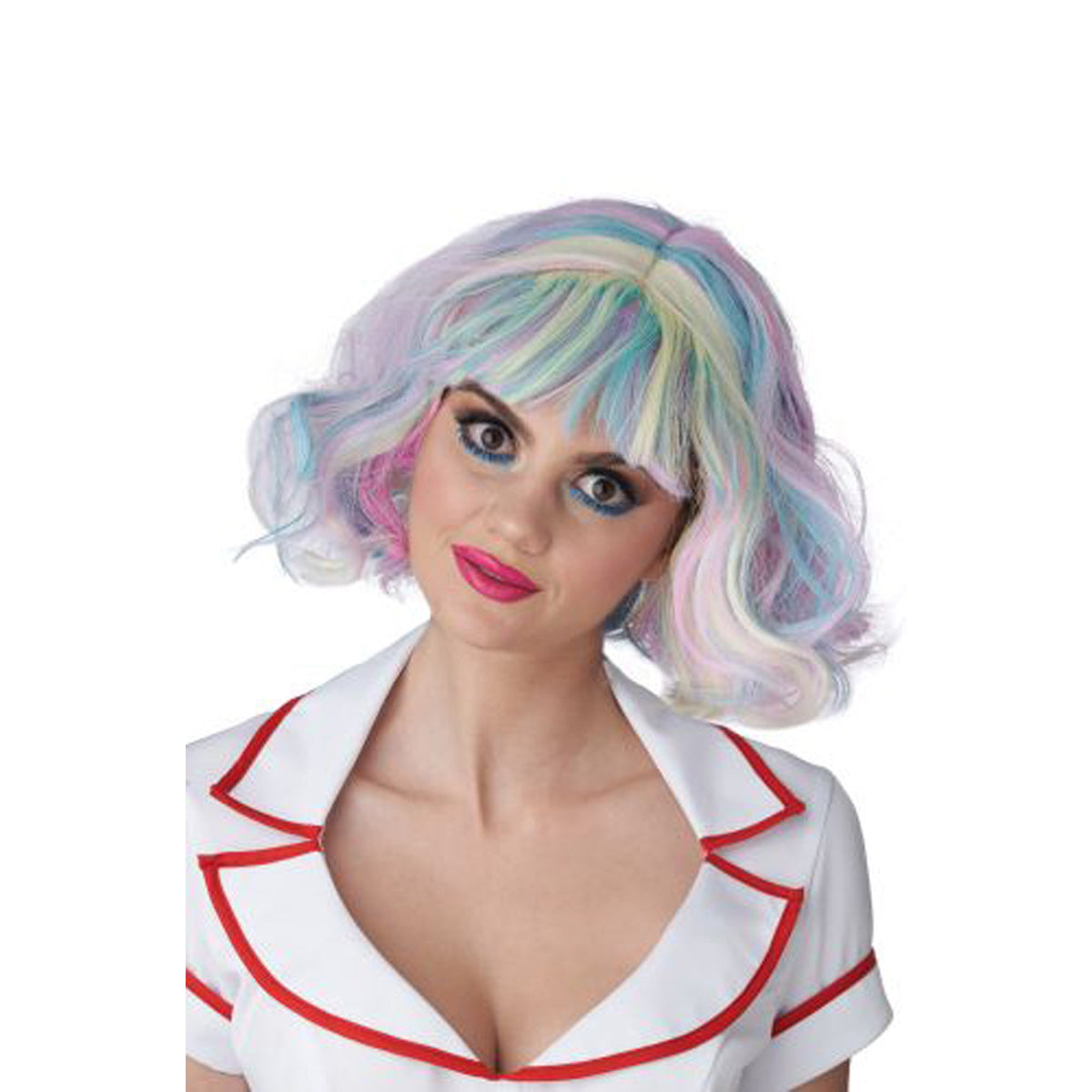 CALIFORNIA COSTUMES Costume Accessories Pastel Rainbow Wig for Adults 019519181186