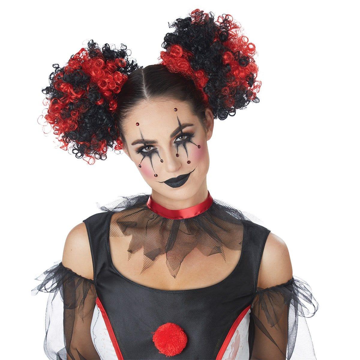 Buy Costume Accessories Red & black clown puffs for women sold at Party Expert