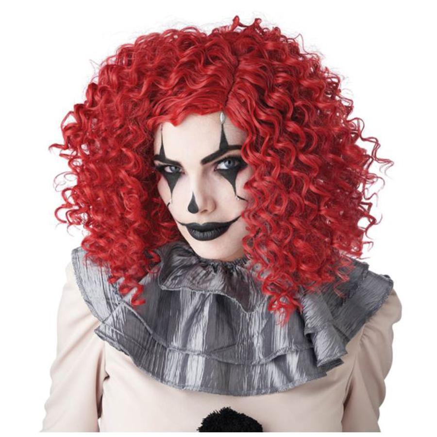 Buy Costume Accessories Red corkscrew clown curls wig for women sold at Party Expert