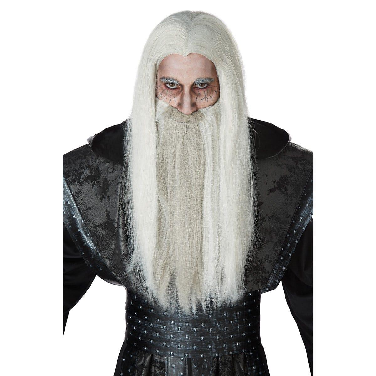 Buy Costume Accessories White & gray dark wizard wig for men sold at Party Expert