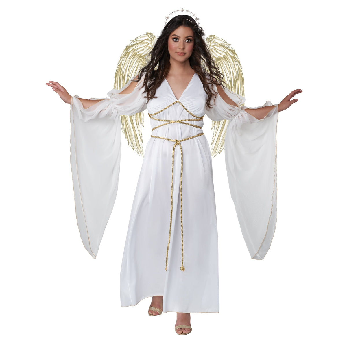 CALIFORNIA COSTUMES Costumes Simply Divine Costume for Adults, White Dress with Gold Wings
