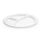CONGLOM Disposable-Plasticware iECO Large Round Lunch Bagasse Plates with 3 Compartment, 10 Inches, 8 Count