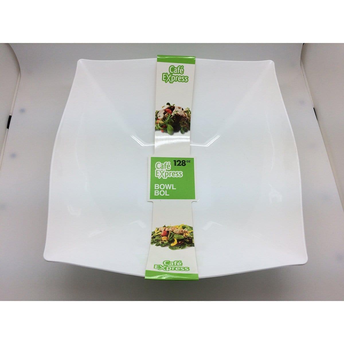 Buy Plasticware Plastic White 128 oz. Square Bowl sold at Party Expert