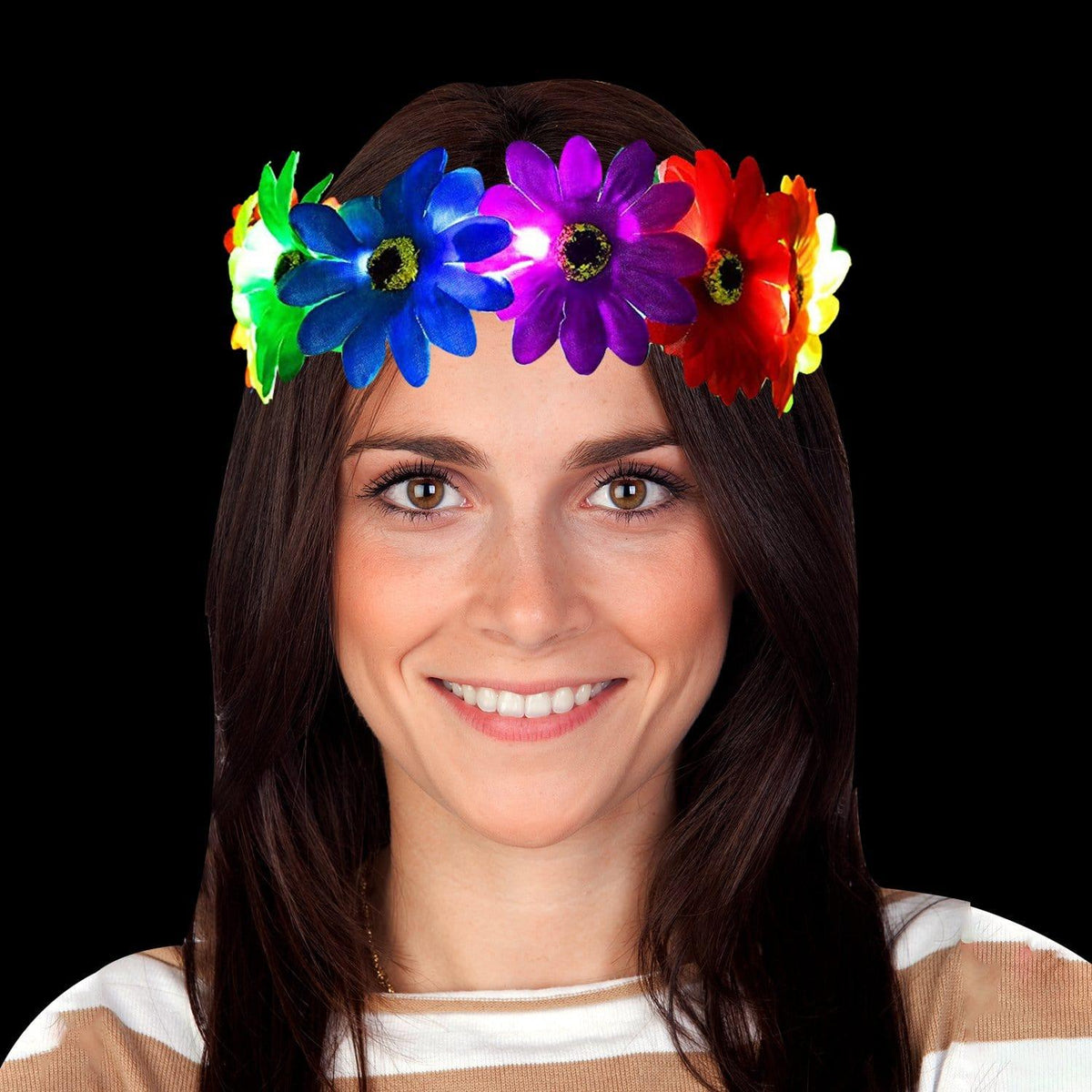Buy Novelties Led Light-up Rainbow Flower Halo sold at Party Expert