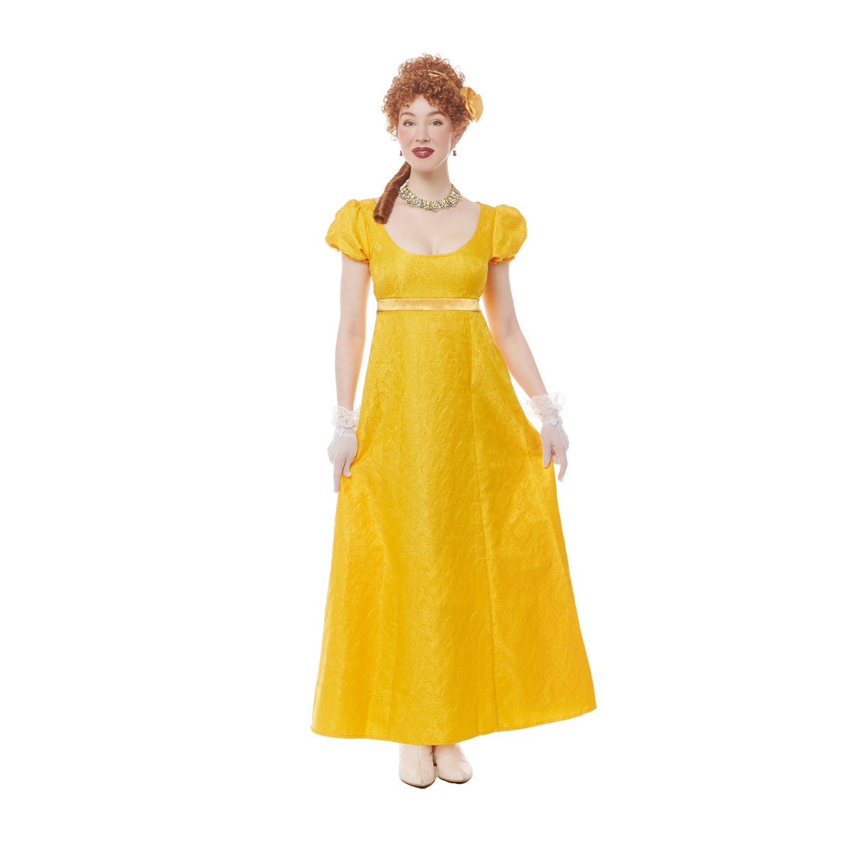 COSTUME CULTURE BY FRANCO Costumes Regency Debutante Costume for Adults, Yellow Dress, Bridgerton