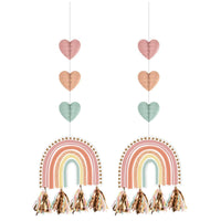 CREATIVE CONVERTING 1st Birthday Boho Rainbow Hanging Decorations with Tassels, 2 Count