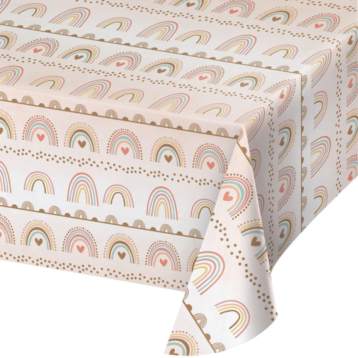 CREATIVE CONVERTING 1st Birthday Boho Rainbow Table Cover