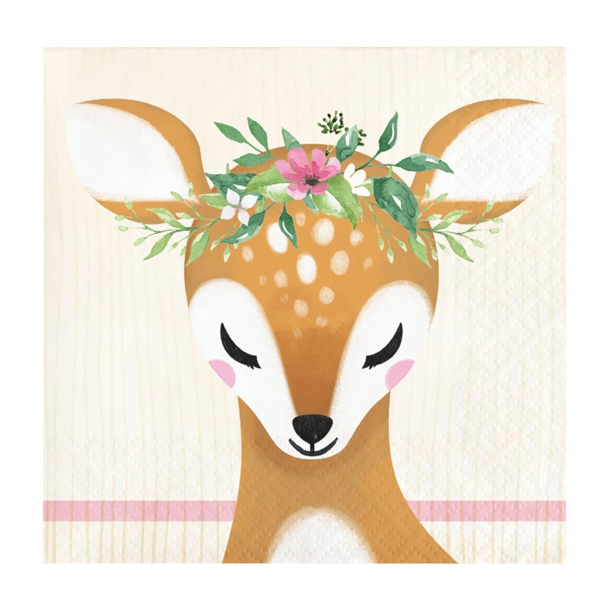 Buy 1st Birthday Deer Little One Beverage Napkins, 16 Count sold at Party Expert