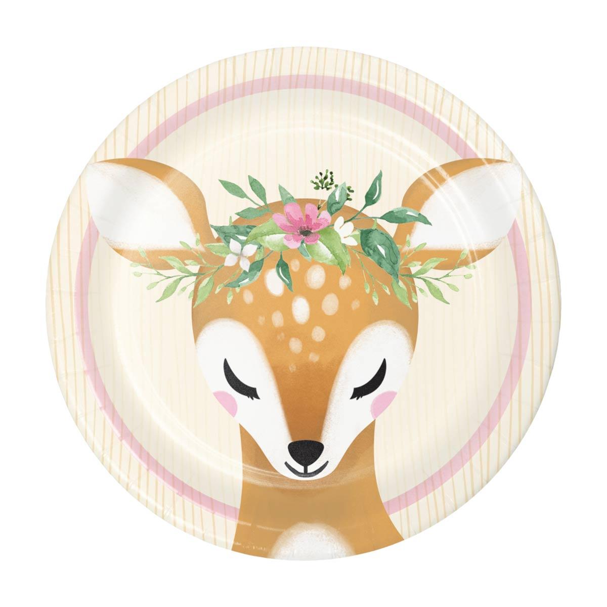 Buy 1st Birthday Deer Little One Plates, 7 inches, 8 Count sold at Party Expert
