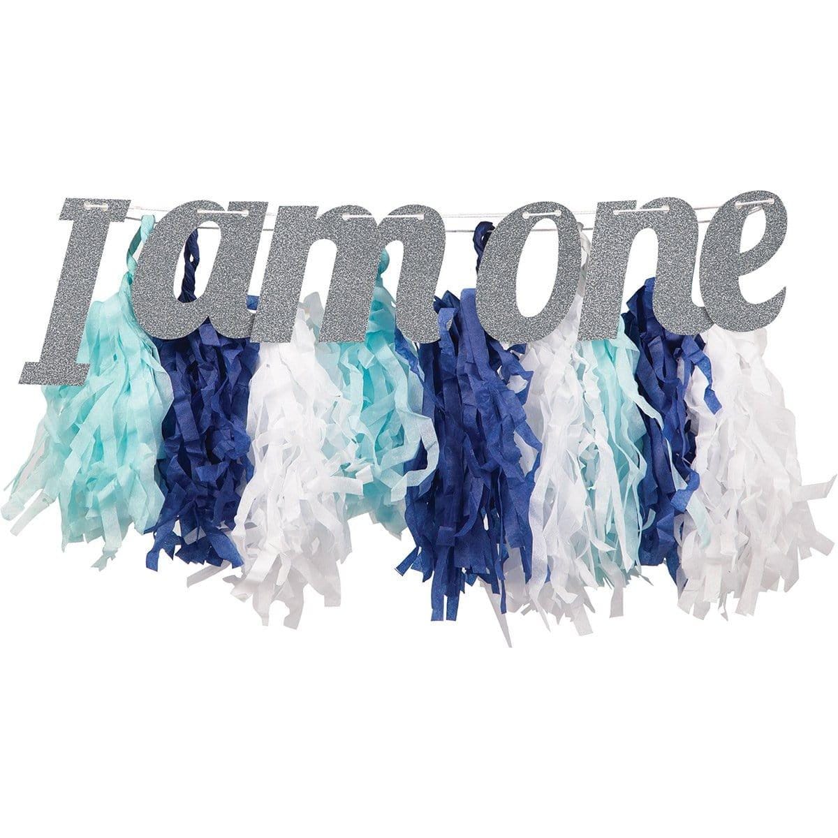 Buy 1st Birthday High Chair Deco Fringe Tissue - Blue sold at Party Expert