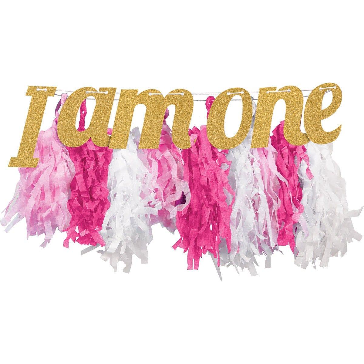 Buy 1st Birthday High Chair Deco Fringe Tissue - Pink sold at Party Expert