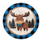 Buy 1st Birthday Moose Buffalo Plaid Plates, 9 inches, 8 Count sold at Party Expert
