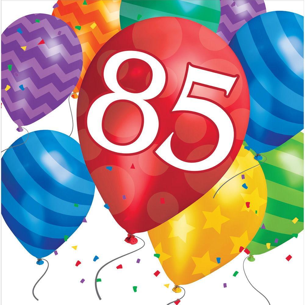 Buy Age Specific Birthday Balloon Blast - Lunch Nap. 85th Bday 16/pkg. sold at Party Expert