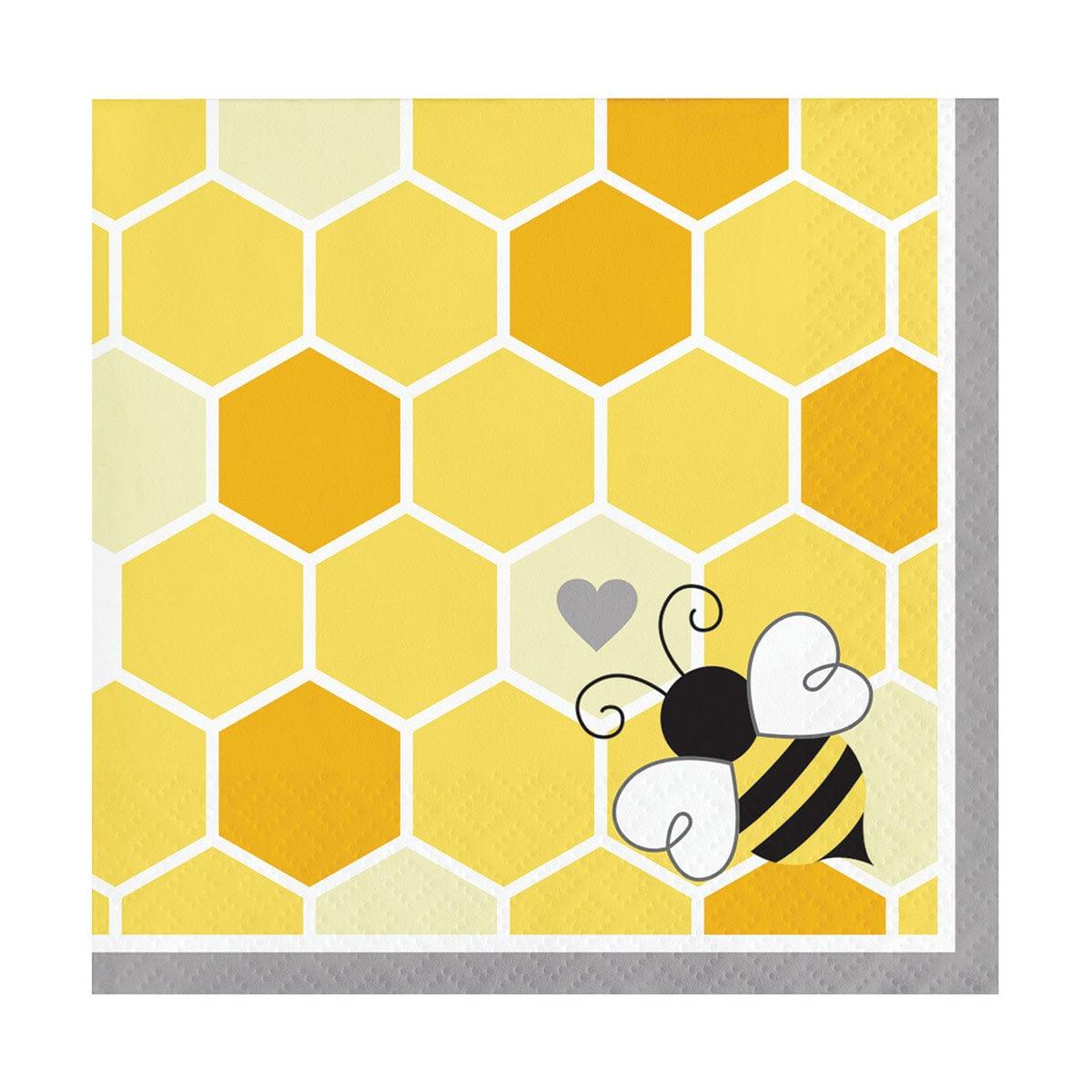 CREATIVE CONVERTING Baby Shower Bumblebee Baby Beverage Napkins, 16 Count