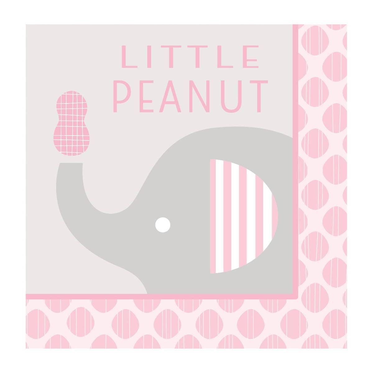 Buy Baby Shower Little Peanut Pink lunch napkins, 16 per package sold at Party Expert