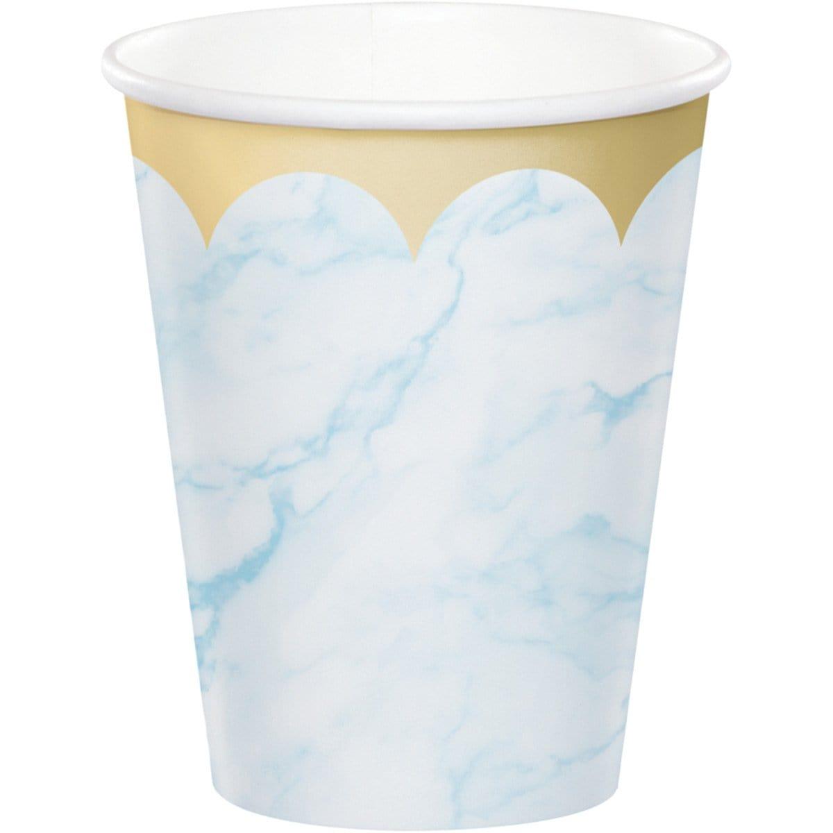 Buy Baby Shower Oh Baby Marble Blue Cups, 9 oz., 8 Count sold at Party Expert