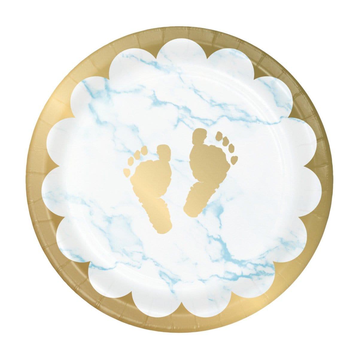 Buy Baby Shower Oh Baby Marble Blue Plates, 7 inches, 8 Count sold at Party Expert