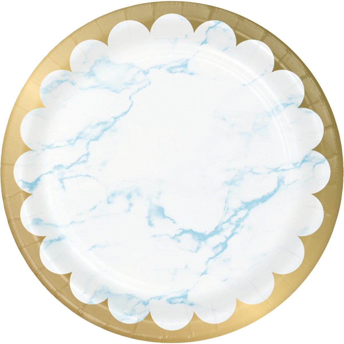 Buy Baby Shower Oh Baby Marble Blue Plates, 9 inches, 8 Count sold at Party Expert