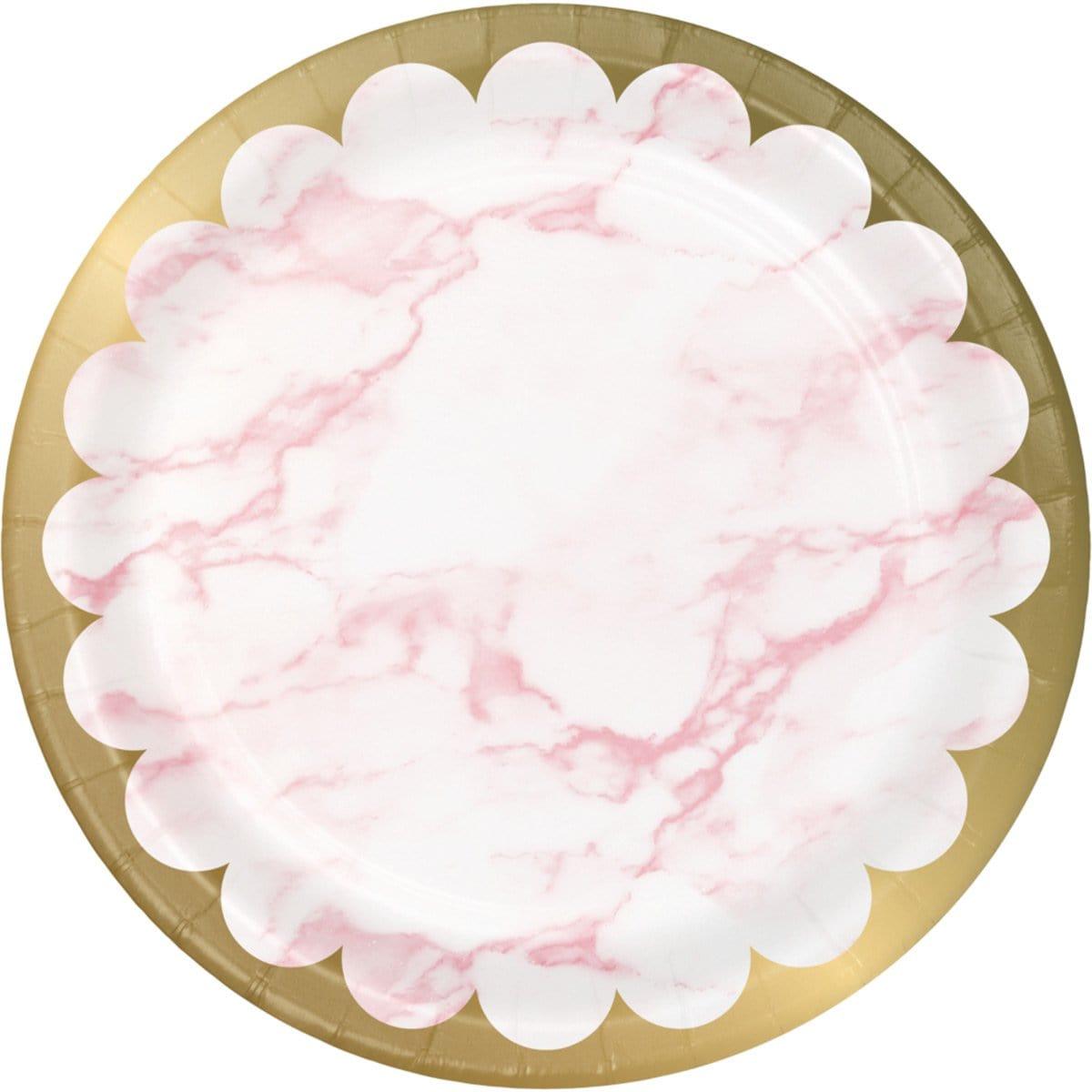 Buy Baby Shower Oh Baby Marble Pink Plates, 9 inches, 8 Count sold at Party Expert