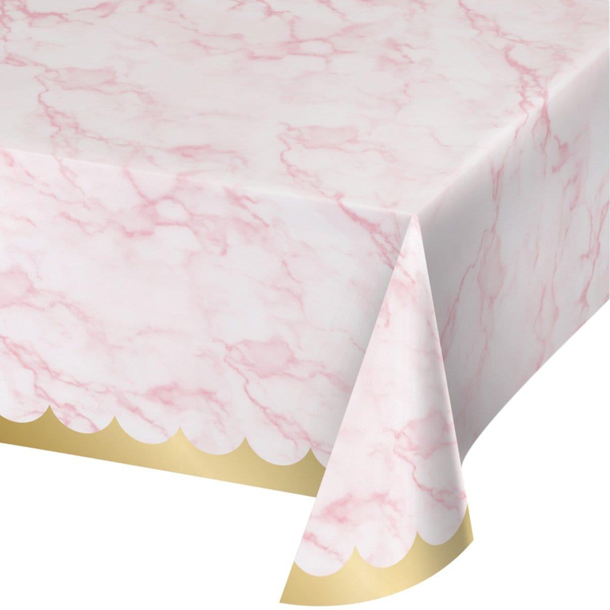 Buy Baby Shower Oh Baby Marble Pink Tablecover sold at Party Expert
